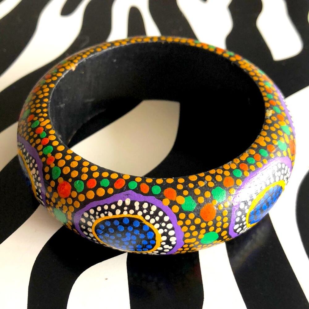 4 for $20 Colorful Dot Pattern Wooden Bangle
